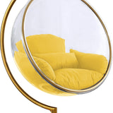 Designer Bubble Swing Chair with Gold Finished Stand