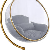 Designer Bubble Swing Chair with Gold Finished Stand
