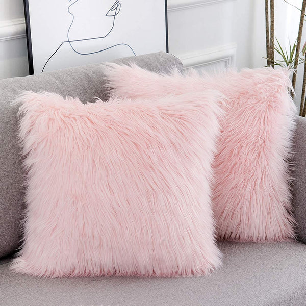 Soft & Fluffy Faux Fur Decorative Throw Pillow Covers