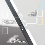 LED Lighted Travel Vanity Makeup Mirror | 3 Color Light, Small & Compact, Portable, Lighted, Rechargeable, Illuminated Mirror