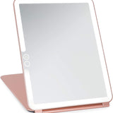 LED Lighted Travel Vanity Makeup Mirror | 3 Color Light, Small & Compact, Portable, Lighted, Rechargeable, Illuminated Mirror